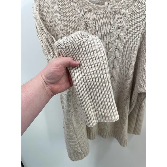 Banana Republic Oatmeal Knit Wool Blend Long Sleeve Sweater Size Extra Large - Picture 5 of 8